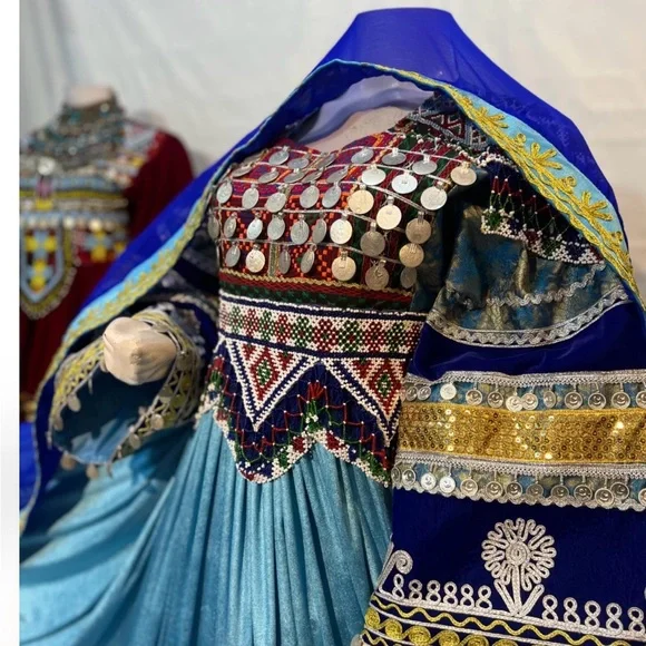 blue dress explained Vintage Afghani Patchwork Dress